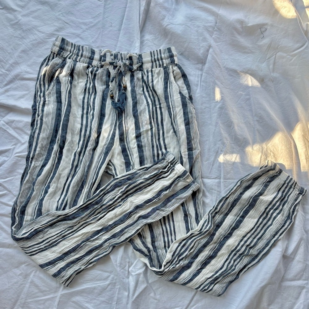 Striped blue and White womens Pants